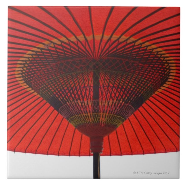 Roter Regenschirm 2 Fliese (Vorderseite)