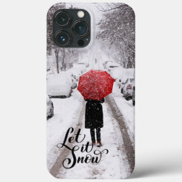 Roter Regenschirm im Winter Wunderland - Lass es s Case-Mate iPhone Hülle