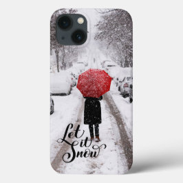 Roter Regenschirm im Winter Wunderland - Lass es s Case-Mate iPhone Hülle