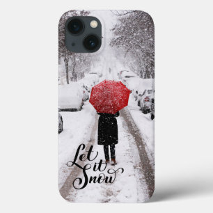 Roter Regenschirm im Winter Wunderland - Lass es s Case-Mate iPhone Hülle