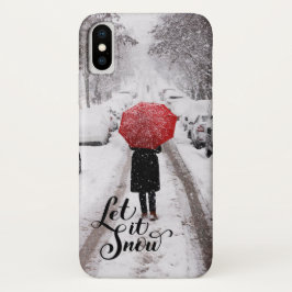 Roter Regenschirm im Winter Wunderland - Lass es s Case-Mate iPhone Hülle