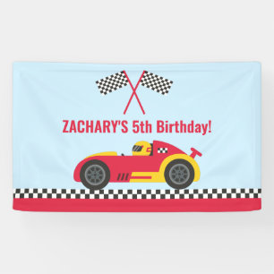 Roter Rennwagen Kindergeburtstags-Backdrop-Banner Banner