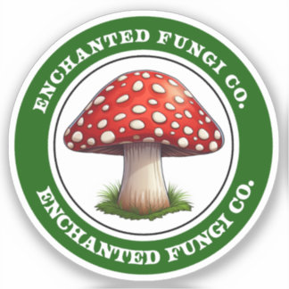 Roter Retro Amanita Muscaria Pilzsticker Aufkleber