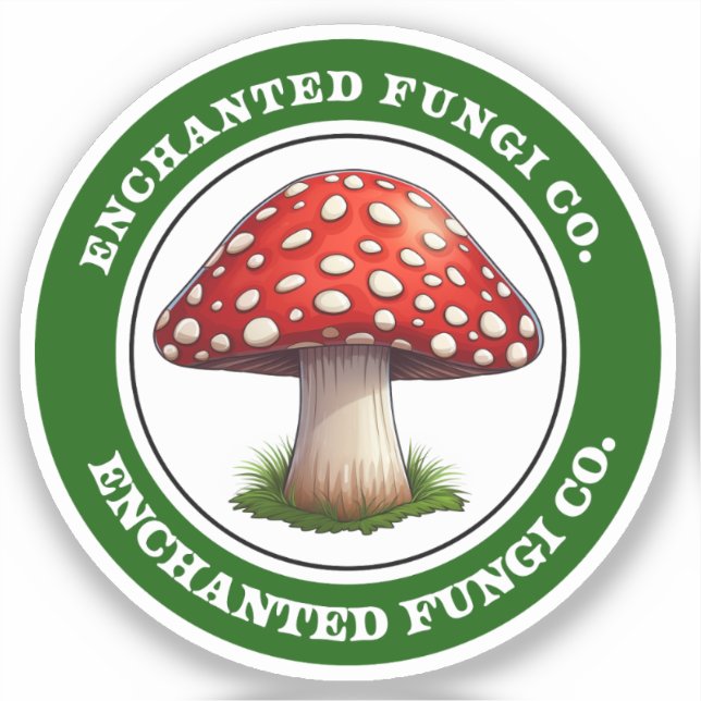 Roter Retro Amanita Muscaria Pilzsticker Aufkleber (Vorderseite)