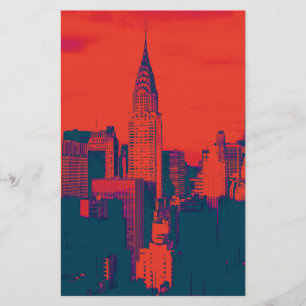 Roter Retro-Stil Pop Art New York City Briefpapier