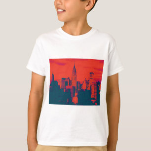 Roter Retro-Stil Pop Art New York City T-Shirt