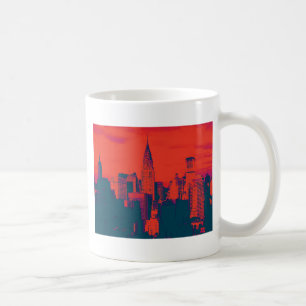 Roter Retro-Stil Pop Art New York City Tasse