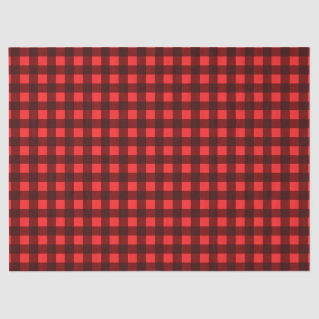 Roter Retro WeihnachtsfeiertagTartan kariert Seidenpapier (Vorderseite)