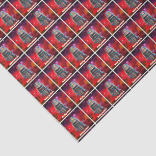Roter Retrotoboter sci fi galaxy individuelle Name Seidenpapier