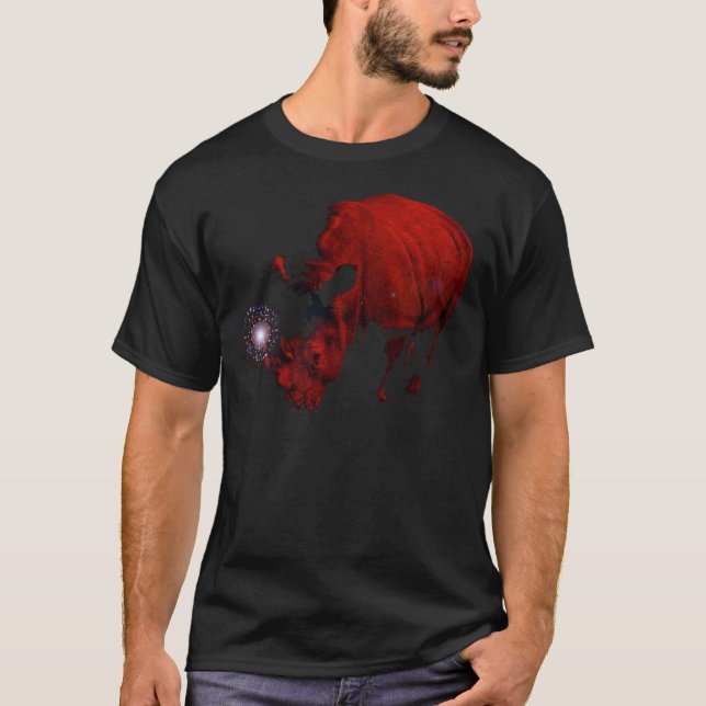 Roter Rhino-T - Shirt (Vorderseite)