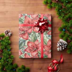 Roter Riesen-Amaryllis-Feiertag Geschenkpapier