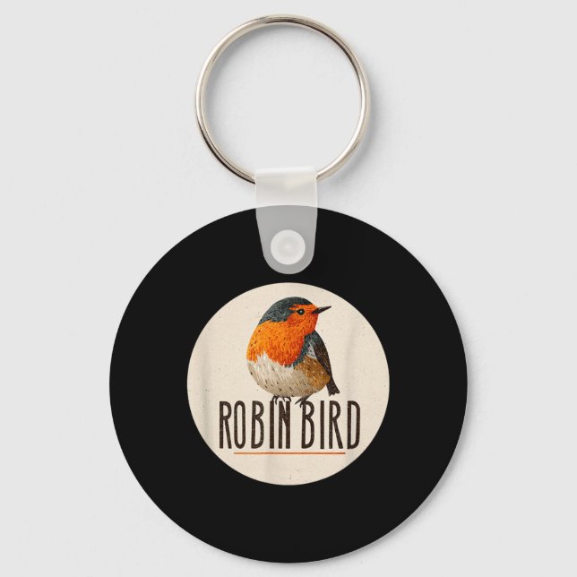 Roter Robin-Vogelblick Schlüsselanhänger (Vorderseite)