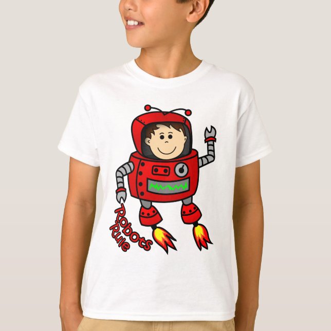 roter Roboter-Kinders-T - Shirt (Vorderseite)
