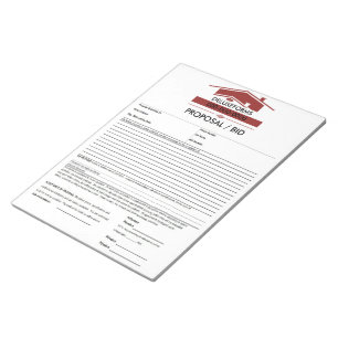 Roter Roof-Vorschlagsformular Notizblock