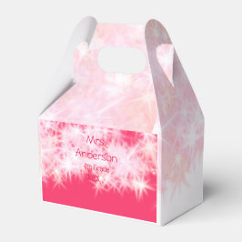 Roter rosa Glitzer funkelt zurück zur Schullehreri Geschenkschachtel