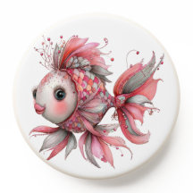 ROTER ROSA GRAUER VERZIERTER TROPISCHER GOLDFISCH