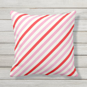 Roter rosa Herzvalentine-Retro buntes Kissen Für Draußen