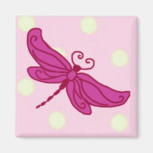 Roter rosa Libellenmagnet n Magnet