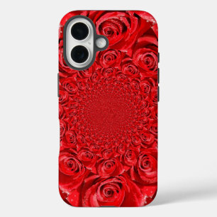 Roter Rosen Kaleidoskop Frohen Valentinstag Kuns iPhone 16 Hülle