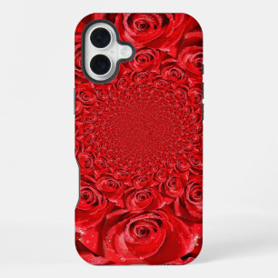 Roter Rosen Kaleidoskop Frohen Valentinstag Kuns iPhone 16 Plus Hülle