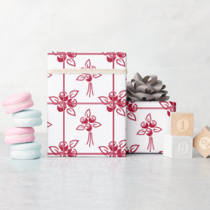 Roter Rosen Quadrat-Muster Geschenkpapier