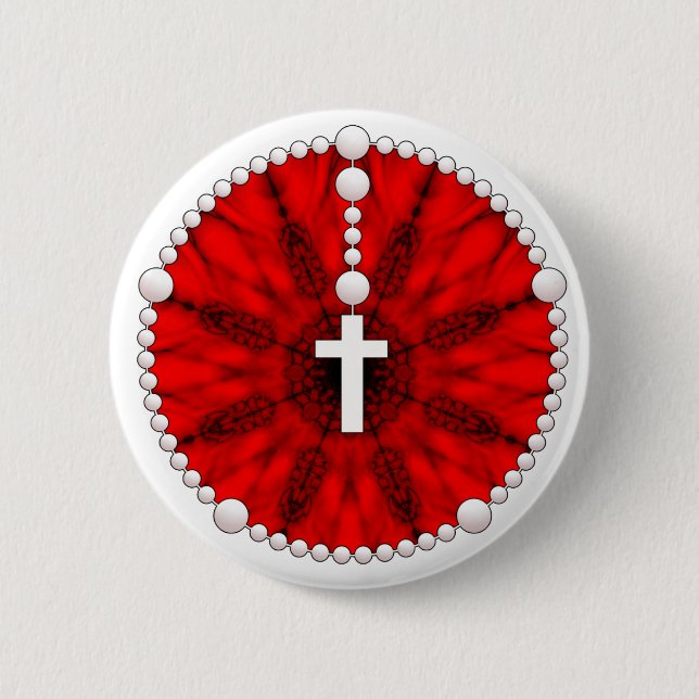 Roter Rosenbeet-Traum-Fänger Button (Vorderseite)