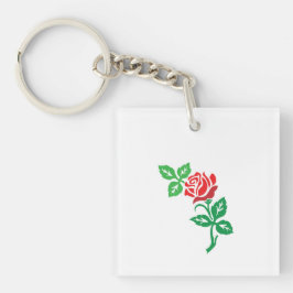 Roter Rosenblumen-Design – Klassische Blumenpracht Schlüsselanhänger