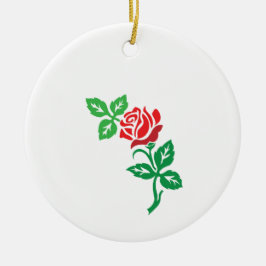 Roter Rosenblumendesign – Klassische Blumenpracht Keramik Ornament