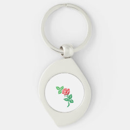 Roter Rosenblumendesign – Klassische Blumenpracht Schlüsselanhänger