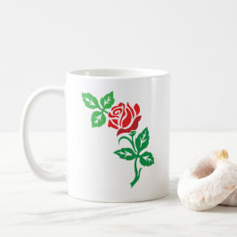 Roter Rosenblüten-Design – Klassische Blumen-Schön Kaffeetasse