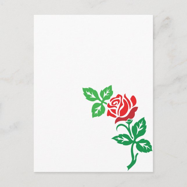 Roter Rosenblüten-Design – Klassische Blumenpracht Postkarte (Vorderseite)