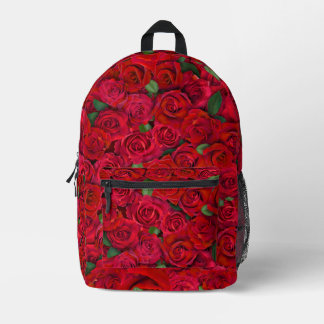 Roter Rosengarten Florales Nahtloses Romantisches Bedruckter Rucksack