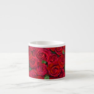Roter Rosengarten Florales Nahtloses Romantisches Espressotasse