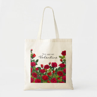 Roter Rosengarten Valentinstag Floral Benutzerdefi Tragetasche