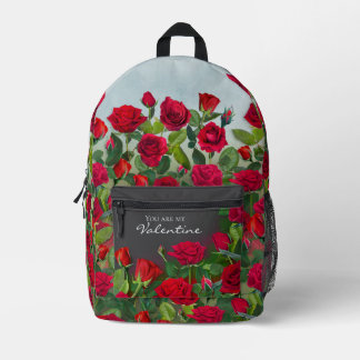 Roter Rosengarten Valentinstag Floralien Benutzerd Bedruckter Rucksack