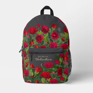 Roter Rosengarten Valentinstag Floralien Benutzerd Bedruckter Rucksack