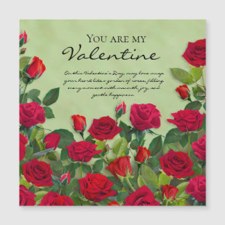 Roter Rosengarten Valentinstag Floralien Benutzerd Magnetkarte