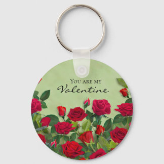 Roter Rosengarten Valentinstag Floralien Benutzerd Schlüsselanhänger