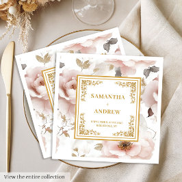 Roter Rosenholz Hochzeitsnapkins Serviette