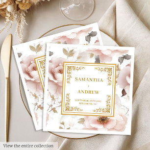 Roter Rosenholz Hochzeitsnapkins Serviette