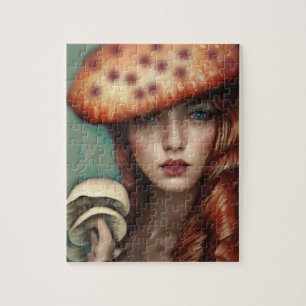 roter Rosenpilzliebhaber Künstler Designer Puzzle