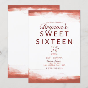 Roter Rost Ton Modern Chic Sweet 16 Party Einladung