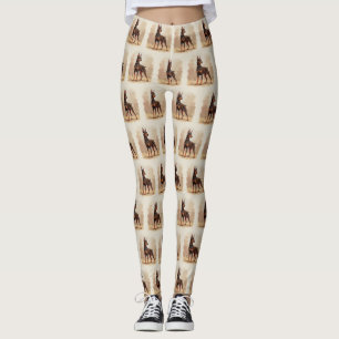Roter Rostbrauner Dobermann Pinscher Hund Leggings
