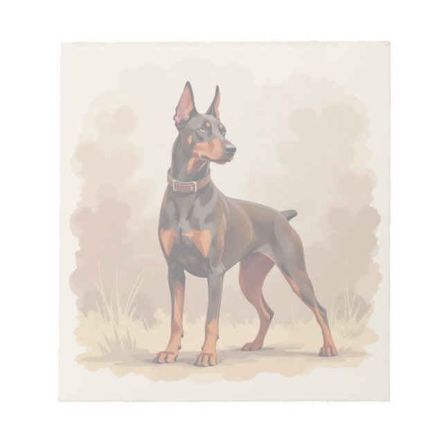 Roter Rostbrauner Dobermann Pinscher Hund Notizblock (Vorderseite)