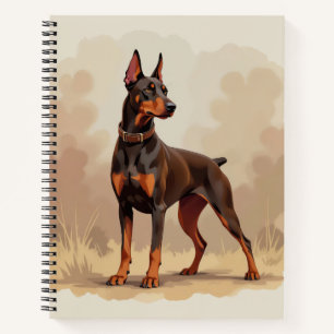 Roter Rostbrauner Dobermann Pinscher Hund Notizbuch