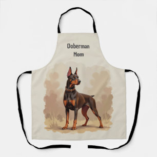 Roter Rostbrauner Dobermann Pinscher Hund Schürze