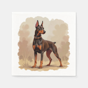 Roter Rostbrauner Dobermann Pinscher Hund Serviette