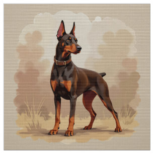 Roter Rostbrauner Dobermann Pinscher Hund Stoff