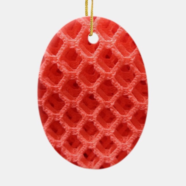 roter, roter Crochet Keramik Ornament (Hinten)
