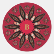 Roter rustikaler Abstrakter Monogramm Umschlag Auf